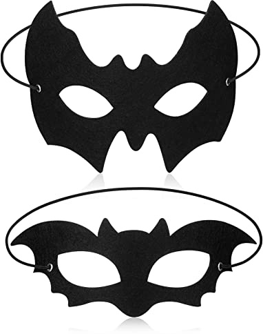 Neer 2 Stück Fledermaus Augenmasken Maskerade Maske Schwarze Herren Damen Batgirl Kostüm Masken Gotik Vampir Fledermaus Accessoires für Karneval Cosplay