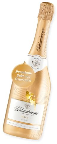 Schlumberger Gold Secco Klassik Sekt 750ml I Österreichischer Sparkling Sekt Méthode Traditionelle I Fruchtig frisch & feinperlig I Aperitif Genuss I Lebendige Perlage & elegante Cuvée