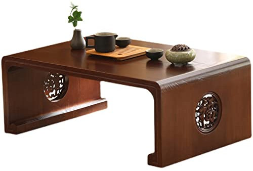 Tisch Couchtisch Tatami-Couchtisch Massivholz-Erkertisch kleiner Balkon-Couchtisch japanischer niedriger Tisch Kang-Tisch Computertisch Esstisch (Color : A, S : 60 * 40 * 30CM)
