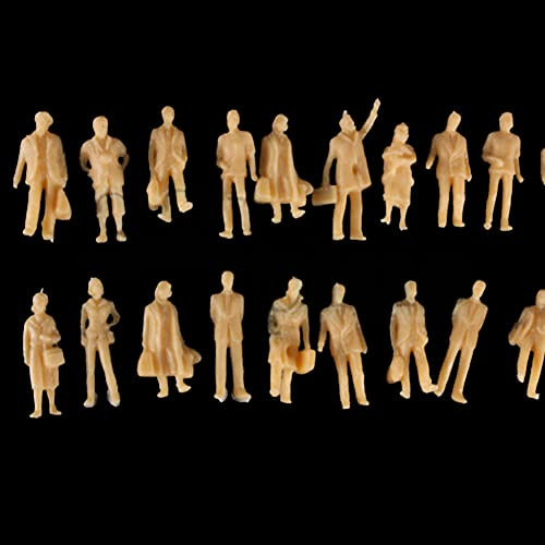 ZYWUOY Lot de 60 figurines de modélisme 1:87 non peintes H0 Figurines debout H0 Accessoires en plastique