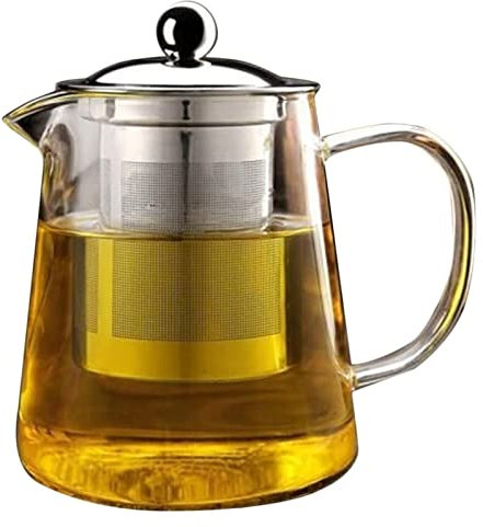 BEZAX Teekanne Teekanne transparent klar Borosilikatglas Teekanne Elegante Glas Teetasse Teekanne transparent 550
