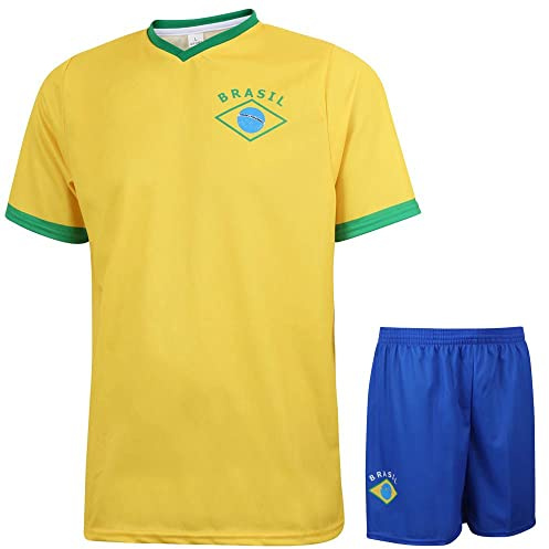 Brasilien Fotbollströja Hemma - Barn och Vuxna - Pojkar - Fotbollsutrustning - Fotbollspresenter - Sport-T-shirt - Sportkläder - Storlek L