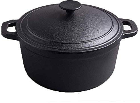 ZAANU Non-Stick Anti-Scratch Pan,4L Casserole Cast Iron Cooker Soup Pot Uncoated Non-stick Pan thick Iron Cooker Pot Cooking Crock Pot