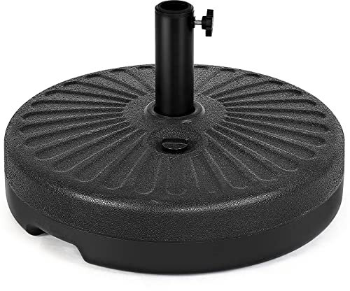 RELAX4LIFE Base per Ombrellone, Basemento Rotondo/Quadrato per Parasole, Riempibile con Acqua o Sabbia (Φ50mm, 23L)