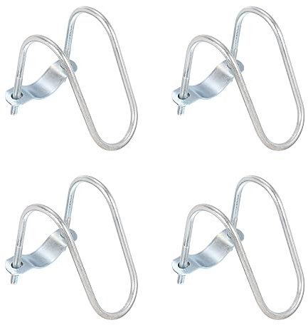 sourcing map Cross-Connector Vertical Pipe Clip, 4pcs Fit 2(50mm) to 2(50mm) Crossover Buckle Steel Cross Pipe Clamp for Greenhouse Awning Frames