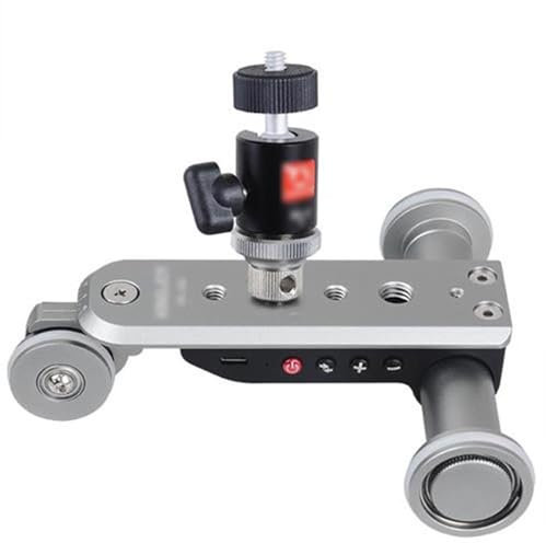 Carrello fotografico elettrico, Carrello per fotocamera mirrorless per telefono cellulare, Carrello per fotografia video video mobile Grigio argento