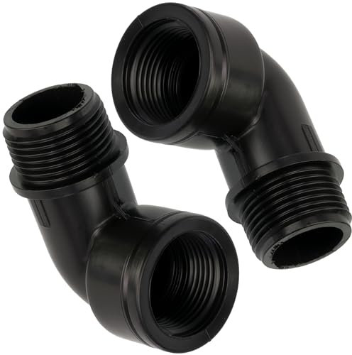 AERZETIX - C75043 - Set di 2 raccordi a gomito 90° maschio-femmina 1x1 per tubo irrigazione sistema gocciolante - pressione max 10 bar - in polietilene - circuito acqua