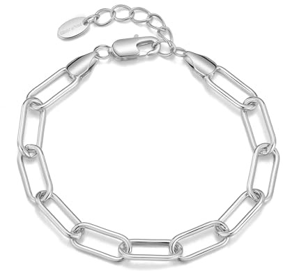 Philip Jones Silver Plated Paperclip Bracelet