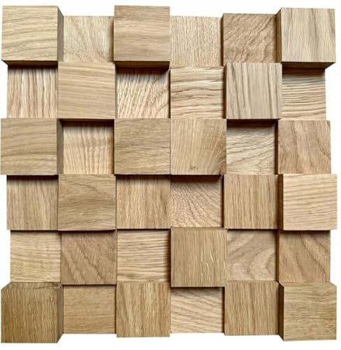 10er Set - IG Acoustics Akustik Diffusor 2D 500 – 10 Stück 30x30cm - Akustik Diffusor - Wandpaneel aus Holz - Akustikpaneel (Eiche hell)