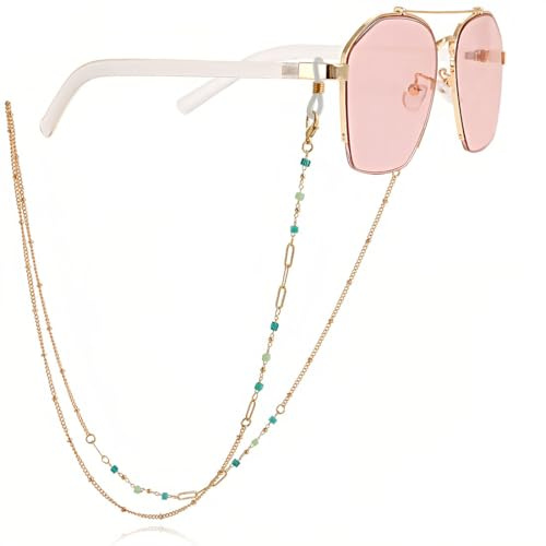 KSJEHW Catene per occhiali da donna Porta cinturino Occhiali Catena Occhiali da vista in metallo Occhiali da sole Collana con gancio a catena per ragazze(Stile 3)