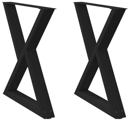 vidaXL Esstisch Beine 2 Stück Schwarz 70x(72-73,3) cm Stahl