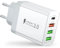 Chargeur USB C, 40W 4 Port Prise USB C Chargeur Rapide, Multi Secteur PD+QC 3.1A Type C Adaptateur pour iPhone 16 15 14 13 Pro Max Plus, iPad, Samsung S22 S23 S24 S25, iWatch,Petit Ventilateur