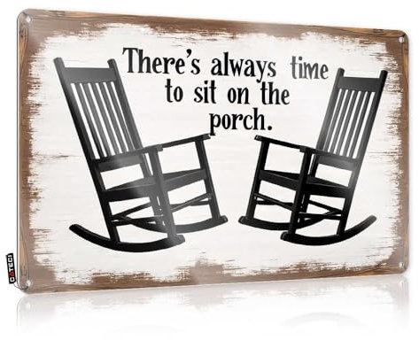 Dorm Door Sign Relaxation On The Porch: Time to Sit Down Tin Sign Tin Wall Decor Metal Sign Funny(30X40CM)