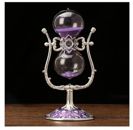 KRXSOBNV, Decorazione del Vetro, Assistente Gestione del Tempo, Clessidra in Metallo Vintage 15 Minuti / 30 Minuti / 60 Minuti Grande Orologio con Sabbia Antica con Rotazione a 360°,Orologio di sabbi
