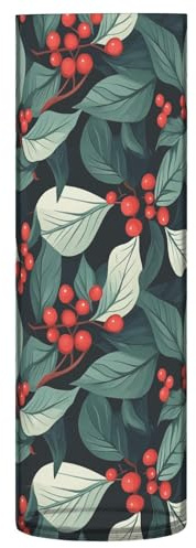 Florero de Navidad con hojas de acebo de plástico de 11.8 pulgadas para decoración de mesa de comedor