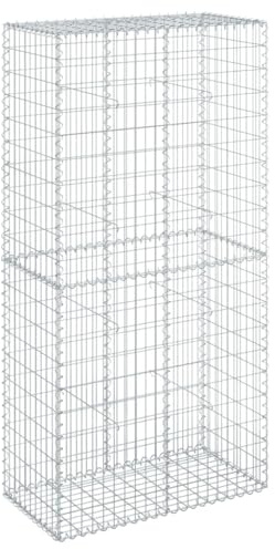 Mimdixy Pflanzkasten Blumenkasten,Gabione mit Deckel 100x50x200 cm Verzinktes Eisen für Outdoor Gemüse Blumen