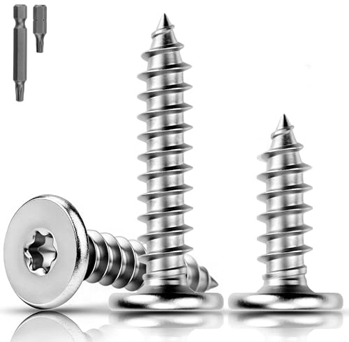 XRXYMQ Lot de 80 vis à bois - En acier inoxydable 304 - M4 x 20 mm - Vis Torx auto-taraudeuses - Vis à tête plate