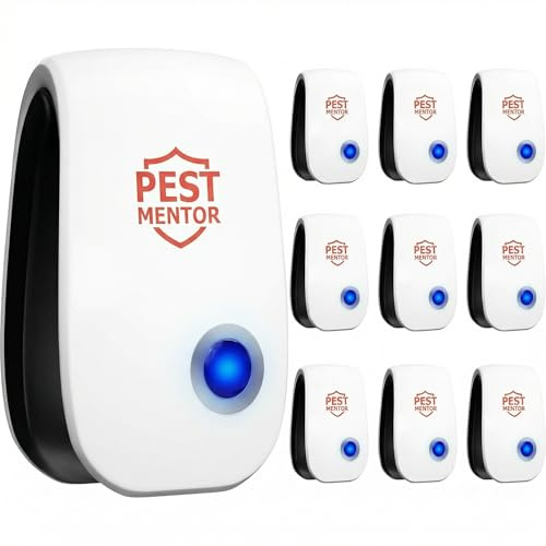 Ultrasonic Pest Repellent 10 Pack, Electronic Plug-in for Mosquitoes, Rodents, Spiders, Cockroaches, Ants, Safe, Silent, Energy-Efficient, Pest Control for Garage, RV, Hotel, Home, Office, Warehouse