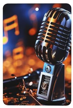 Microphone With Music Notes Car Air Fresheners 4 Pcs, Funny Hanging Car Air Fresheners Cute Long Lasting Scented Mirror Hanging Decoration Ornaments Gift Interior Decor Accessories For Men Women