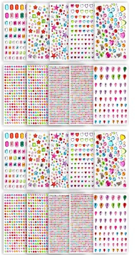 6400 Stück Selbstklebende Glitzersteine, Strasssteine für DIY Basteln | Bunte Klebesteine für Karten, Scrapbooking und Dekoration. Ideal für kreative DIY Projekte, Basteln und Geschenkgestaltung
