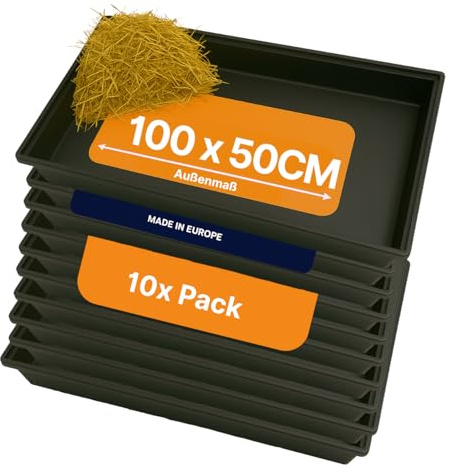 Breker Kunststoff Wanne - Kotwanne - Kunststoff Schale - 100 x 50 cm - 50 l - 10er Pack