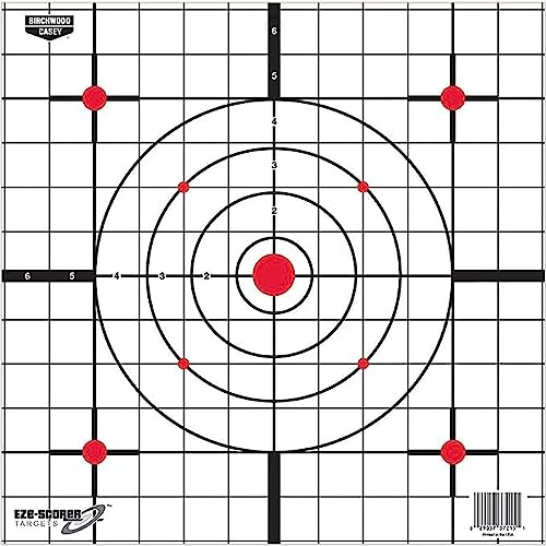 Birchwood Casey 12 Eze-Scorer Sight-in Practice Shoot-Up Brilliant White Paper Targets for Indoor and Outdoor Use, 100 Targets