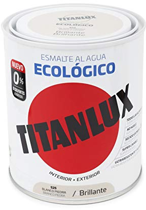 Titanlux 00T052534 Smalto ad Acqua Ecologico Brillante, Bianco Pietra, 750 ml