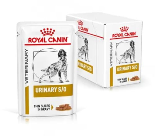 ROYAL CANIN Veterinary Urinary s/o Canine | 12 x 100 g | Comida Húmeda para Perros | Trozos Finos en Salsa | Disolver los Cálculos de Estruvita