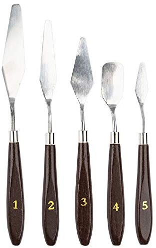 Ideen mit Herz Malspachtel, Edelstahl-Klingen 4cm bis 9cm, 5 Stück