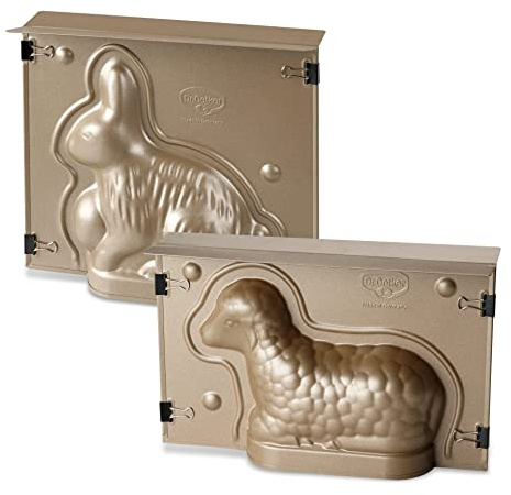 Dr. Oetker Osterlamm und Hase Backformen Set zu Ostern – 700 & 600 ml Füllvolumen – 3D Kuchenformen mit Häschen und Lämmchen als Motiv zum Backen – Leckere Osterdeko