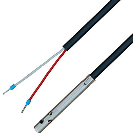iOVEO 044LF01205 - KTY81-210 - Luftfühler mit Temperatursensor PT100 mit 5 Meter PVC Leitung/Temperaturfühler/perforierte Schutzhülse