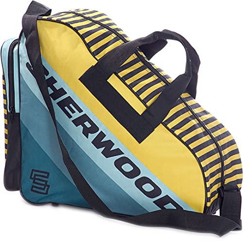 Sherwood Schlittschuhtasche, Inliner-Tasche für Erwachsene und Kinder, Eishockey-Bag, ideal für Rollschuhe und Eislaufschuhe (Pine/Kiwi)