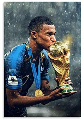 TINGTAI Kylian Mbappe Kampagne Top-Fußballspieler, Fußballposter, Kunstposter, Kunstposter, dekorative Malerei, Leinwand, Wandkunst, Wohnzimmer, Poster, Schlafzimmer, 20x30in / 50 x 75 cm