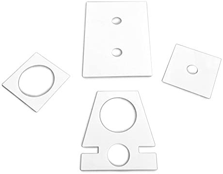 Karl Dahm Levelmac Bohrschablonen-Set für Sanitäranschlüsse I Profi Bohrhilfe für WC-Anschlüsse, Unterputzarmaturen, doppelte und einfache Wasseranschlüsse – 12883