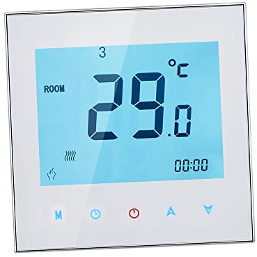 Kavolet Digital Thermostat, 5A 110-230 V Wöchentlich Programmierbares Raumthermostat LCD-Display Touchscreen Raumtemperaturregler Wasser Heizung Thermostat für Fußbodenheizung Wasserheizung