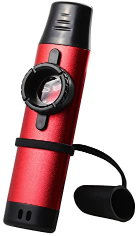 MEELAND Kazoo Performance Metall-Kazoo geeignet für den Einsatz mit Gitarren, Ukulelen und anderen Instrumenten, leicht zu erlernende Nischeninstrumente Kazoo / 5 Ersatzflöten enthalten / (rot)