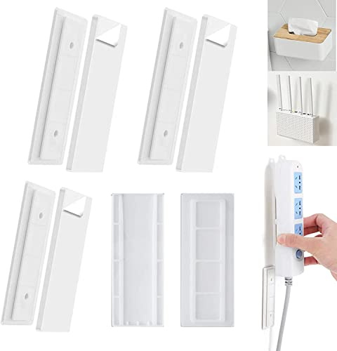 linlinfa-4-teiliger Steckdosenleistenhalter, Selbstklebender Fixierer, Steckdosenleistenhalter, kann in Taschentuchboxen, WLAN-Routern und Fernbedienungen verwendet Werden. Geeignet für Küc