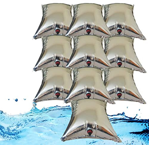 0℃ Outdoor 10pcs Wasserbeutel, Faltbarer Wasserkanister Wassersack mit Hahn, Lichtdichte Verbundfolie Faltbar Wassersack zum Aufbewahren von Trinkwasser für Unterwegs, Krisenvorsorge,10x10L