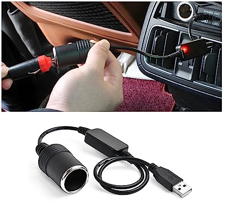 CGEAMDY Zigarettenanzünder, Zigarettenanzünder Buchse, 5 V USB A Stecker auf 12 V Auto Zigarettenanzünder Buchse Konverter, Zigarettenanzünder Buchse Konverter Kabel