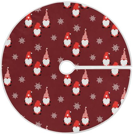 Niedliche Weihnachtswichtel, roter Weihnachtsbaumrock, 91,4 cm, Weihnachtsschmuck, eng genäht, Abdeckung für Hochzeit, Neujahr, Urlaub, Party, drinnen und draußen