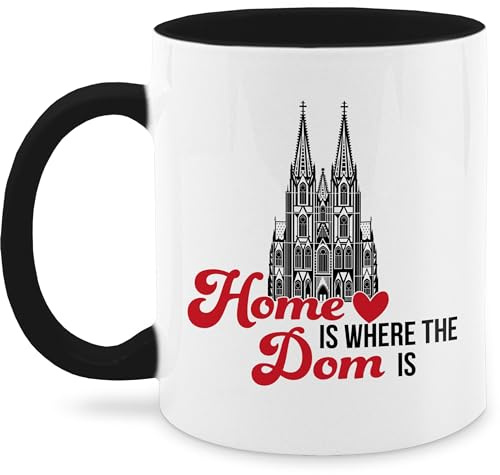 Tasse Tassen 325ml - Karneval & Fasching - Home is where the Dom is Köln I - 325 ml - Schwarz - kölner karnevalstasse fasching- mit tasse, faschingstasse carnevale fasnetbecher karnevals