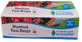 Humus Tea Bags - Ecocelta. Infusiones fertilizante para tus plantas. Caja con 12 bolsitas. Certificado ecológico.