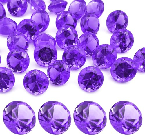 LYHLYA Pietre preziose per bambini, diamanti acrilici viola 25 mm, diamanti decorativi acrilici, gemme finte per vasi, vasi di nozze, decorazioni da tavolo, decorazioni per feste