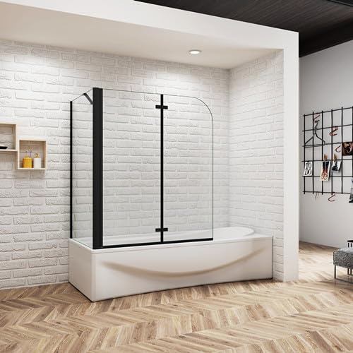 Acezanble Badewannenaufsatz Duschabtrennung Duschwand Dusche für Badewanne,2-tlg,Faltwand,90x70cm