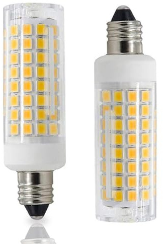 HXMLIHB E11 LED Bulb，JD T3/T4 E11 Mini Candelabra Base，8W Dimmable，80W Halogen Bulb Replacement，800LM,AC110V-130V,Warm White 3000K for Indoor Decorative Lighting(Pack of 2)