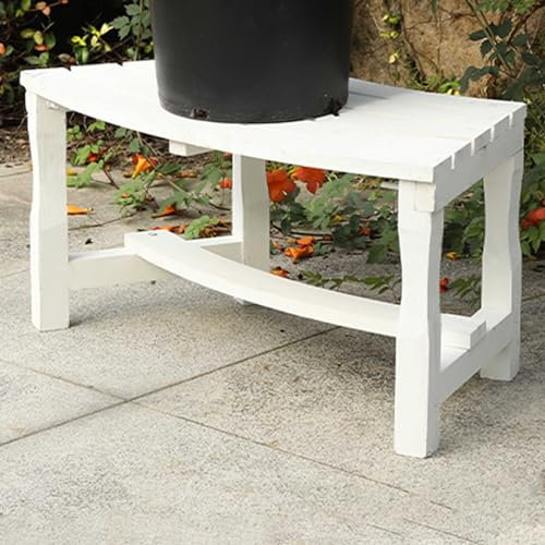 Innovz Baumbank Geschwungene Baumbänke für Den Außenbereich Zum Umrunden, Holz-Baumbank Zum Umrunden von Gartenmöbeln 85 X 40 cm, Wetterfest Witterungsbeständig, für 3 Personen(White)