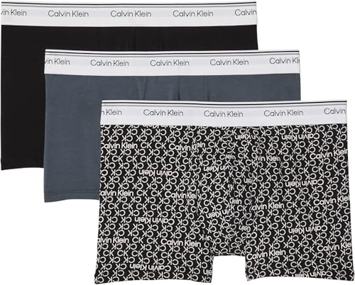 Calvin Klein Calzoncillos bóxer Pack de 3 Hombre Trunks Balance con Logotipo en la Cintura