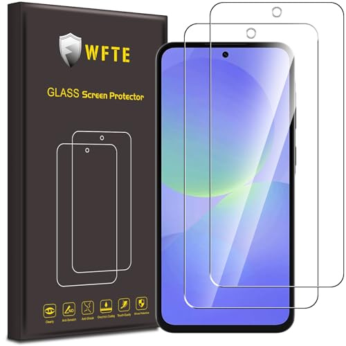 WFTE [2-Pezzi Vetro Temperato per Samsung Galaxy A36 5G / A56 / A37 / A57 Pellicola Protettiva [Durezza 9H][ Anti graffio][Anti-Impronte][Senza Bolle] Pellicola Protettiva per Samsung A36
