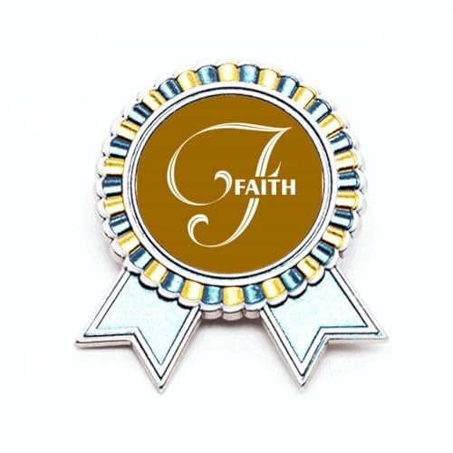 Faith Food Faly Buchstaben-Brosche, Anstecknadel, Gewinner-Auszeichnung, Medaille, M, Metall