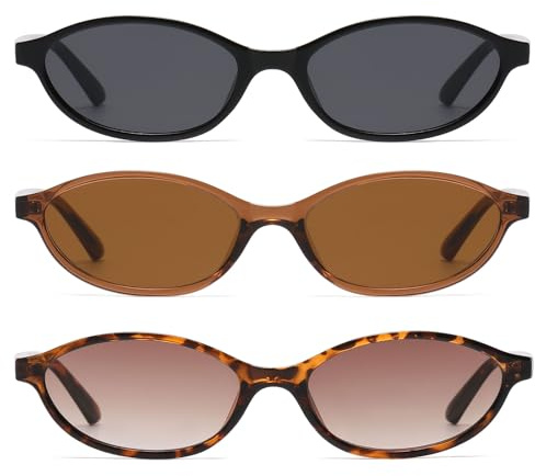 D Lolylad Retro Oval Sunglasses for Women - Small Cat Eye Sun Glasses UV protection